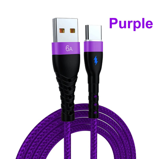 Vumpach 6A USB Type C Cable For Huawei Samsung
