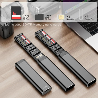 Portable Aluminum Memory Card Storage Case