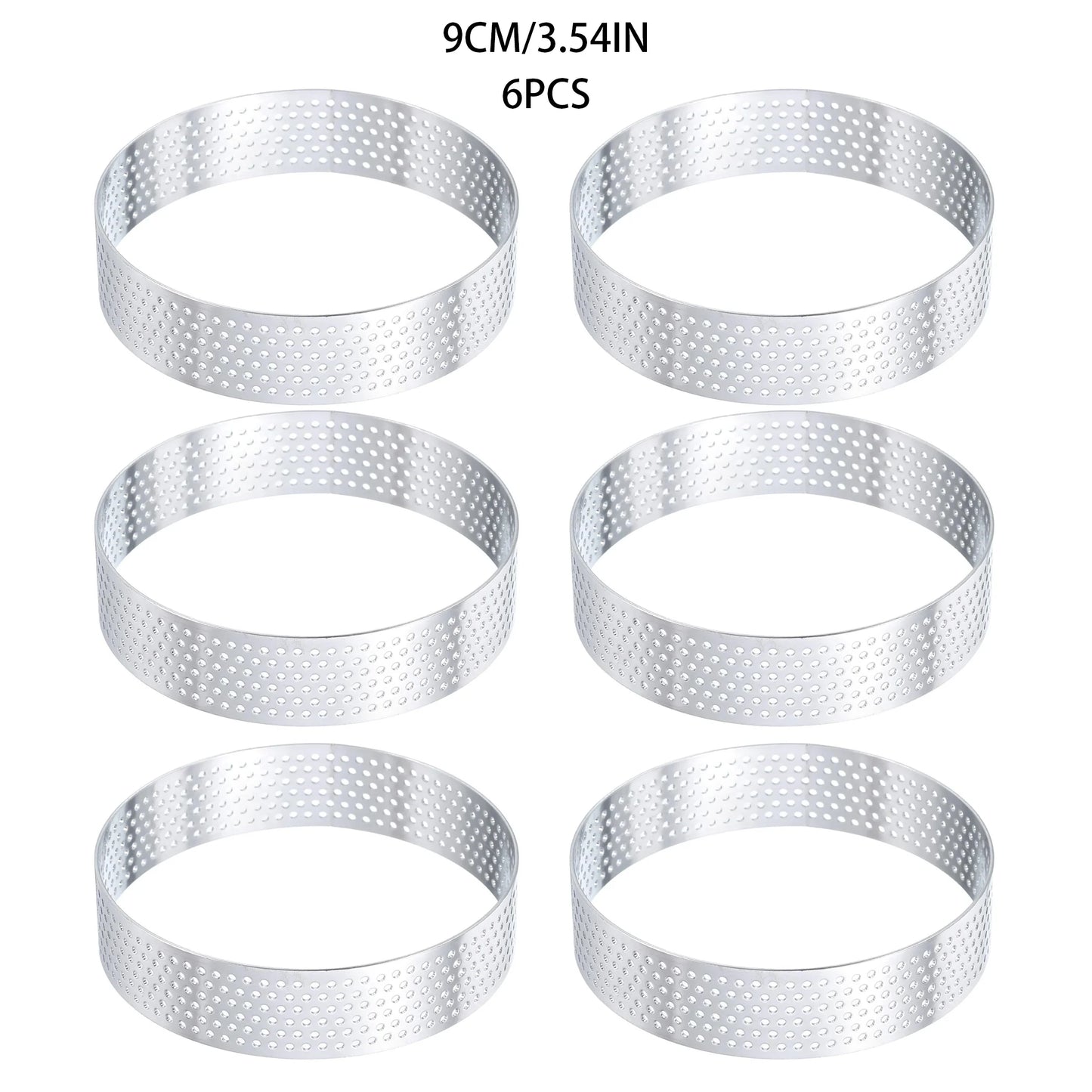 Stainless Steel Perforated Tart Ring Set