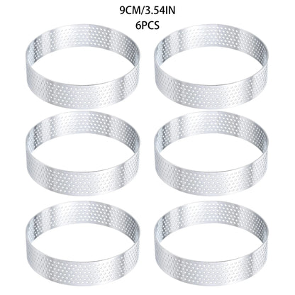 Stainless Steel Perforated Tart Ring Set