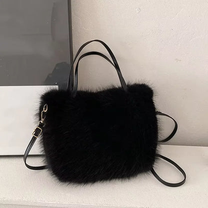 Luxury Plush Faux Fur Shoulder & Crossbody Handbag