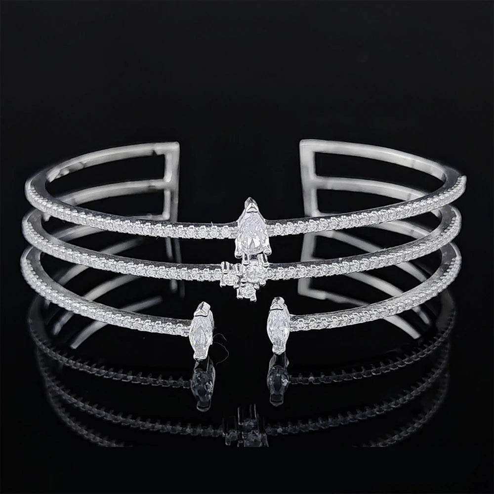 Marquise Open Cubic Zirconia Bangle