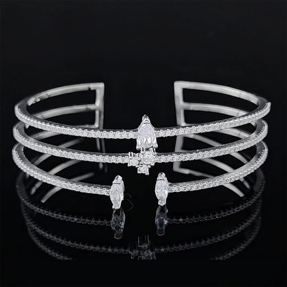 Marquise Open Cubic Zirconia Bangle