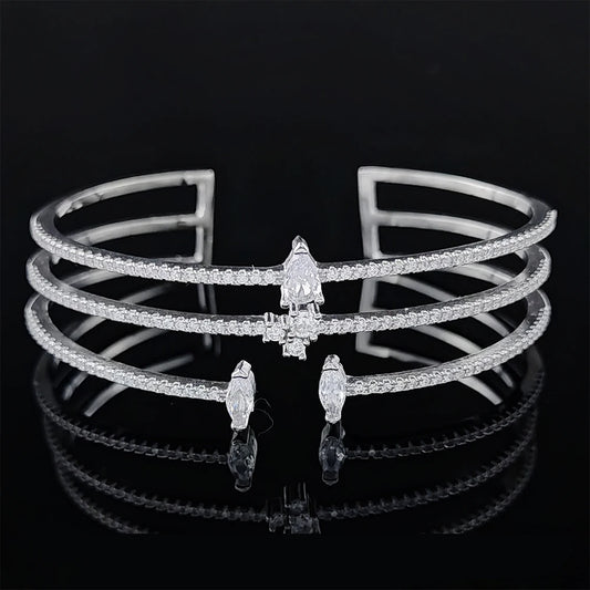 Marquise Open Cubic Zirconia Bangle