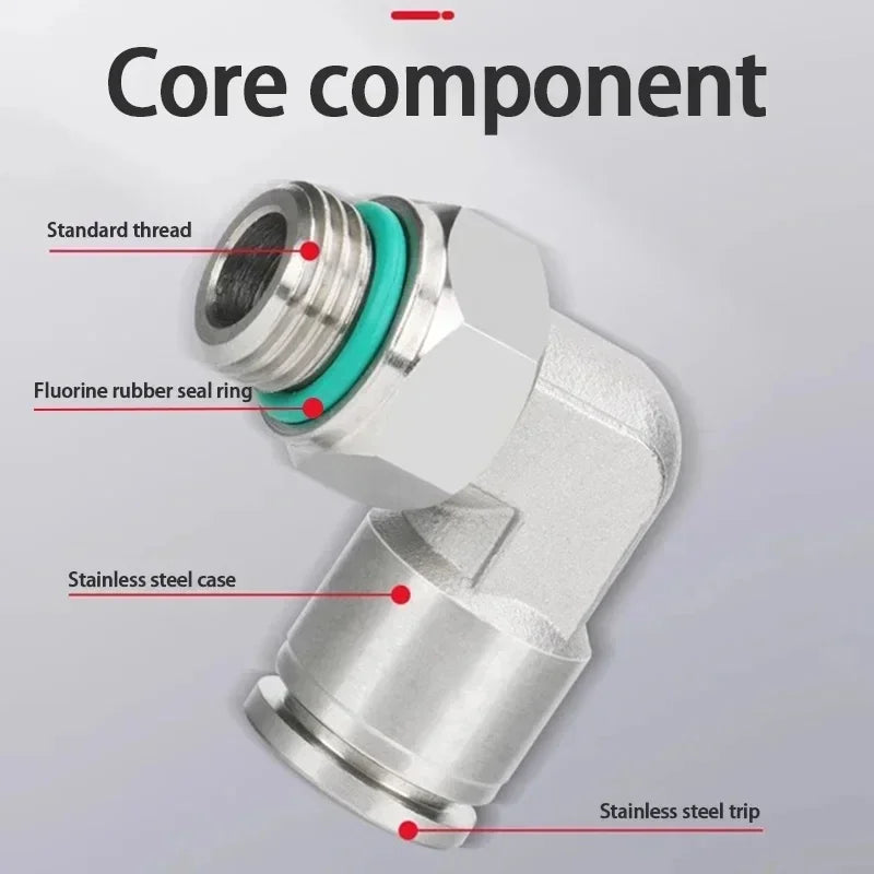 304 Stainless Steel Pneumatic Hose Connector Set