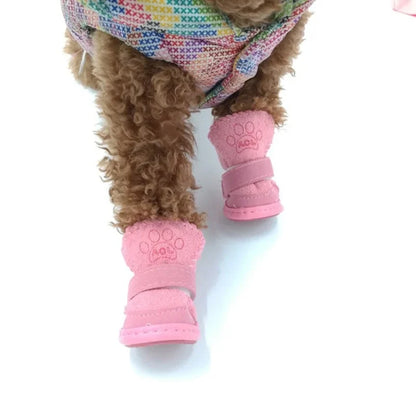 Warm Non-Slip Pet Boots for Outdoor Walks & Cold Weather