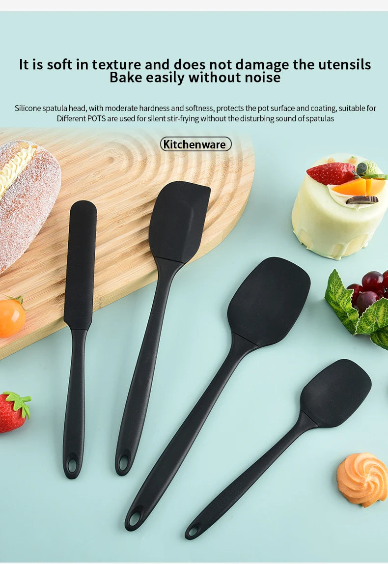 Silicone Spatula, Scraper & Basting Brush Baking Set