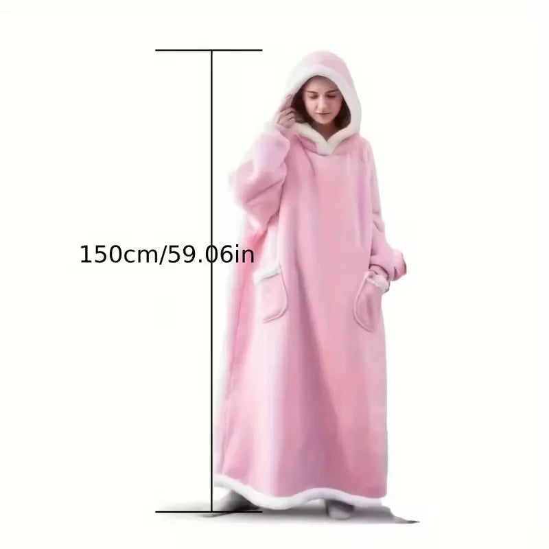 Oversized Flannel Blanket Hoodie