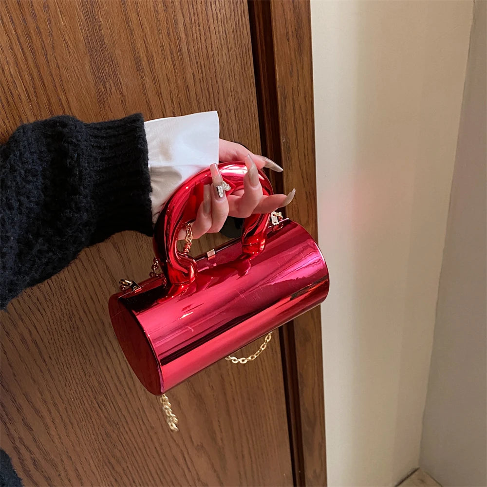 Golden Cylinder Evening Clutch