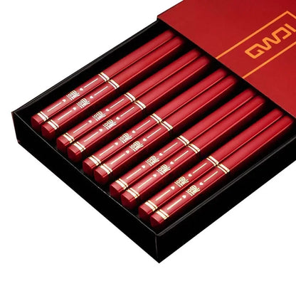 5 Pairs Stainless Steel Non-Slip Chopsticks Set