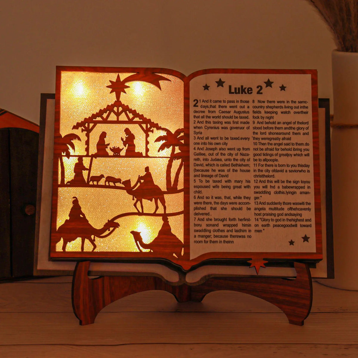 Illuminated Holy Bible Nativity Decoration
