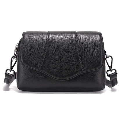 Genuine Leather Multi-Compartment Crossbody Bag