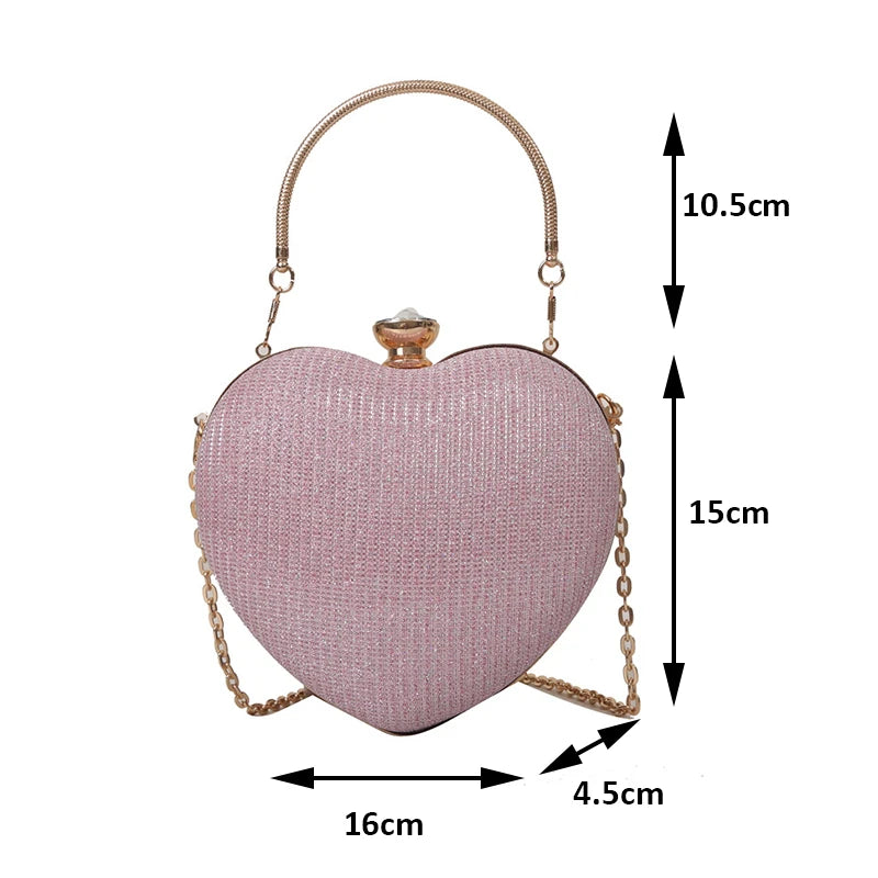 Heart Shape Evening Crossbody Bag