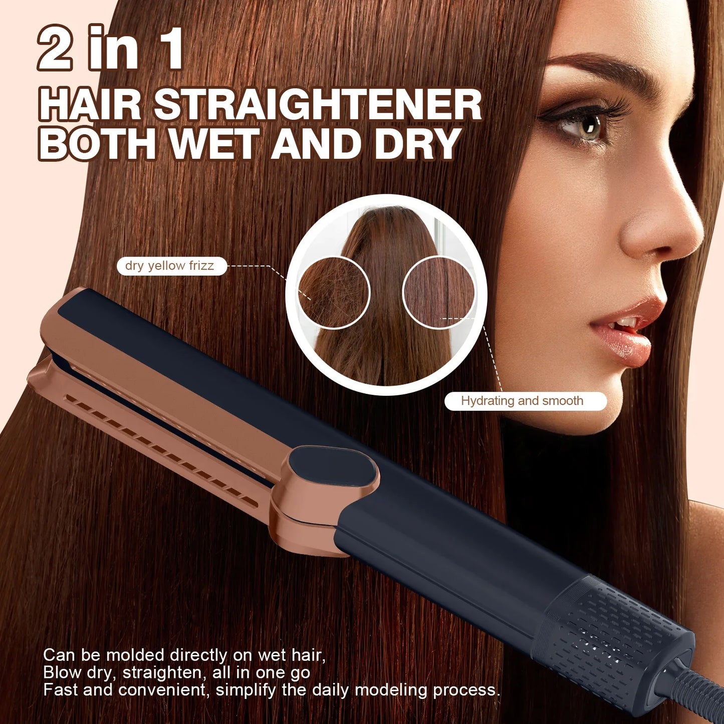 2 in 1 Hair Straightener & Dryer with Airflow Technology