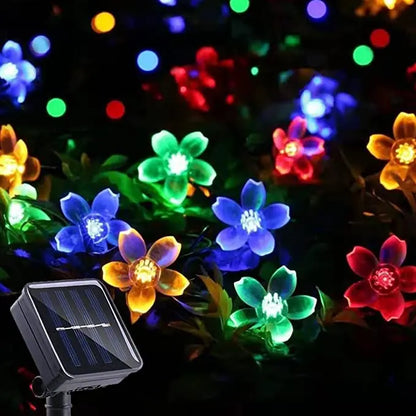 Solar Garden Flower String Lights