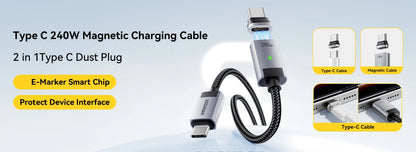 Essager Braided USB-C PD Charging Cable – 100W with Digital Display