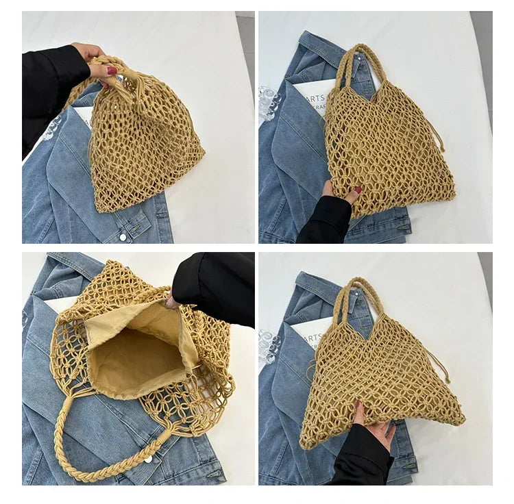 Handwoven Mesh Summer Tote Bag