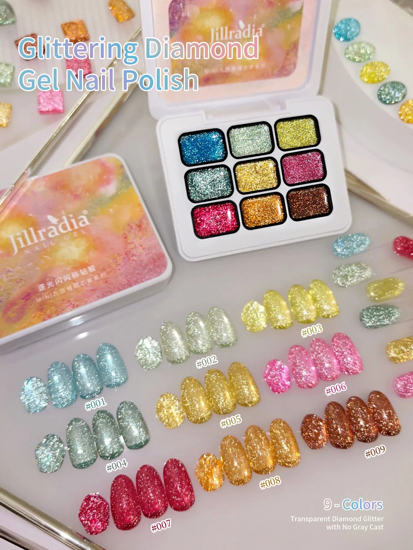 9 Color Semi-Solid Gel Nail Polish Set