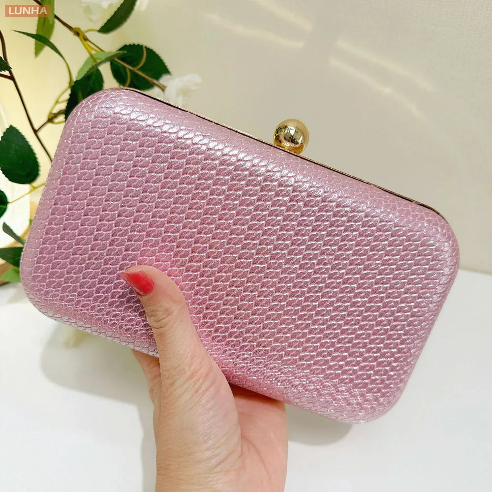 Vintage Metallic Box Clutch Bag