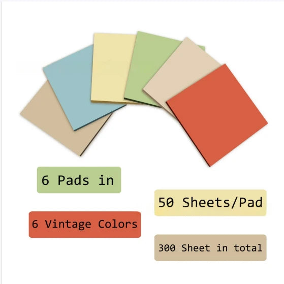 Colorful Self-Adhesive Sticky Notes for Office, School & Study