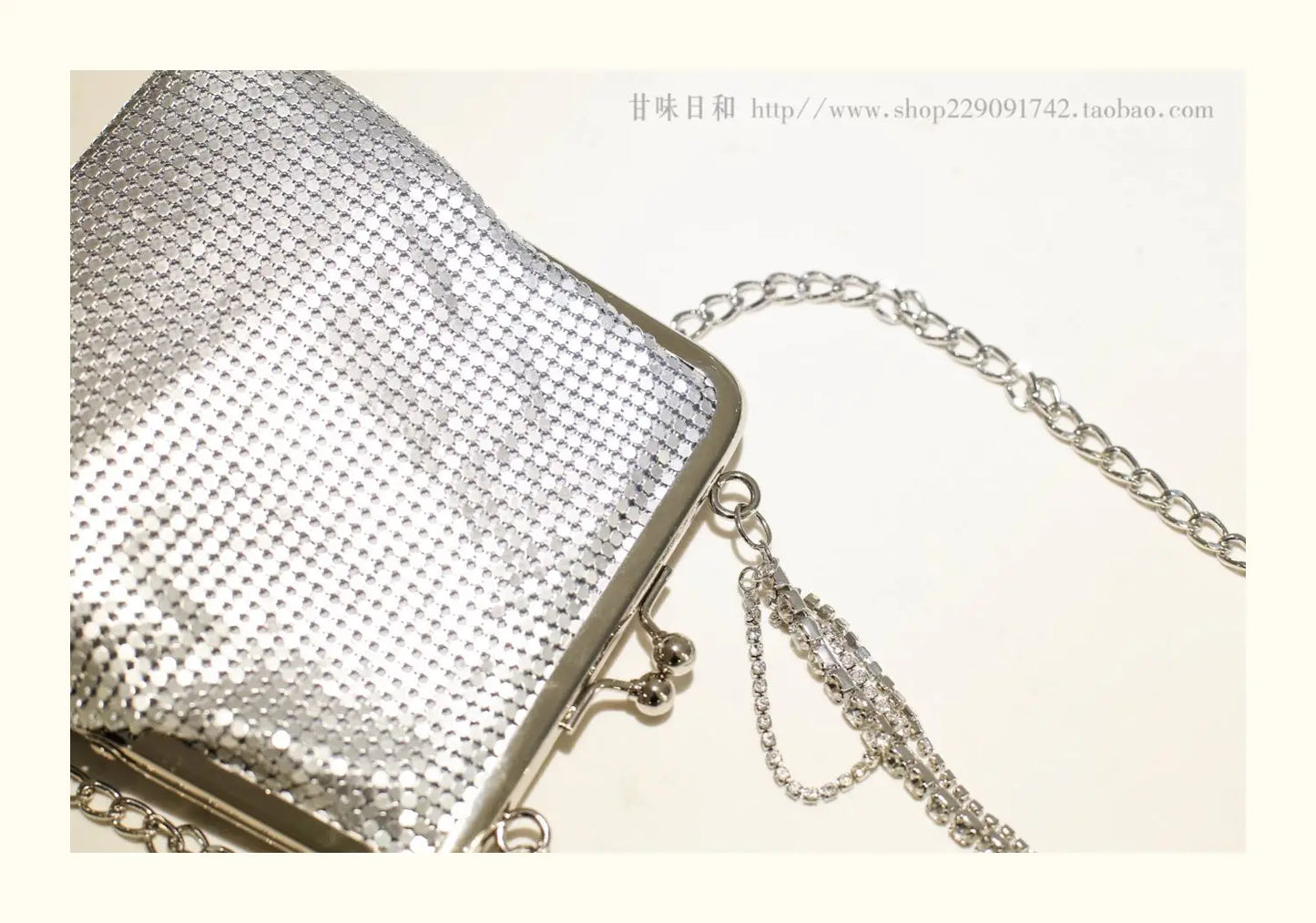 Metallic Sequin Kiss-Lock Bag