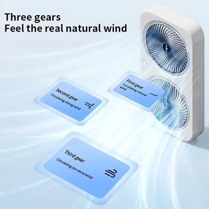 Dual Head USB Desk Fan Portable Cooling Fan