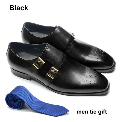 Italian Style Luxury Genuine Leather Monk Strap
