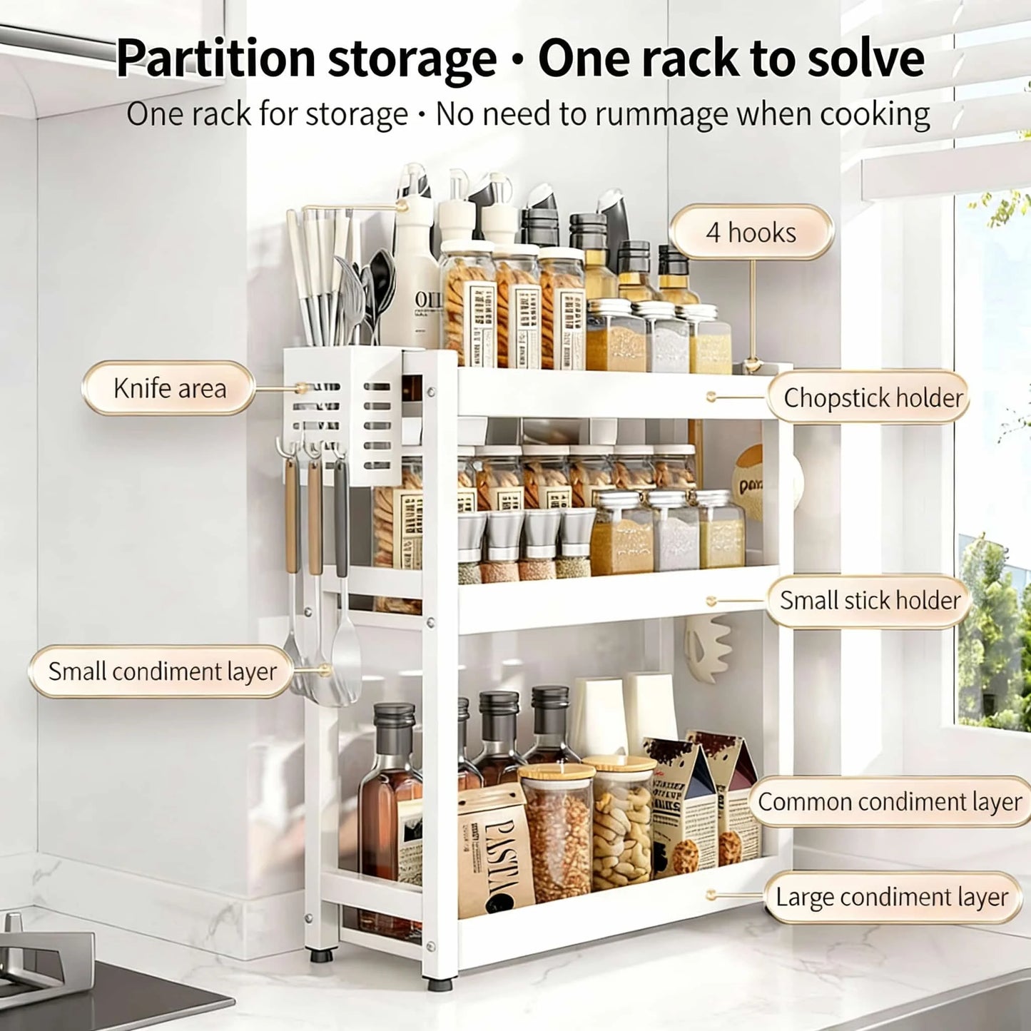 Wall-Mounted Kitchen Storage Shelf