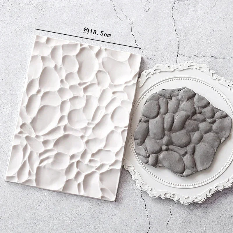 VERIDIAN Rock Brick Wall Texture Silicone Molds Diy Wood Grain Tree Bark Silicone Mat Fondant Baking Mold Cake Decorating Tools