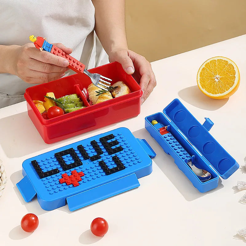 Portable Building Block Lunch Box for Kids
