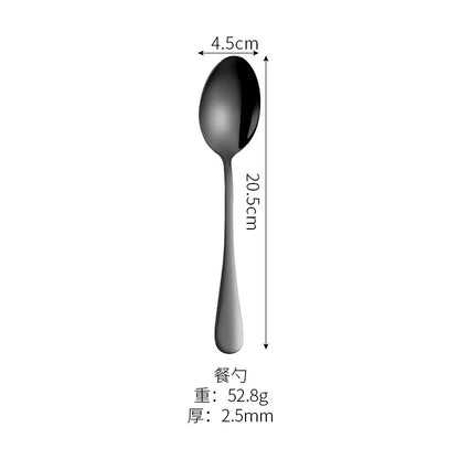Black Stainless Steel Cutlery Set