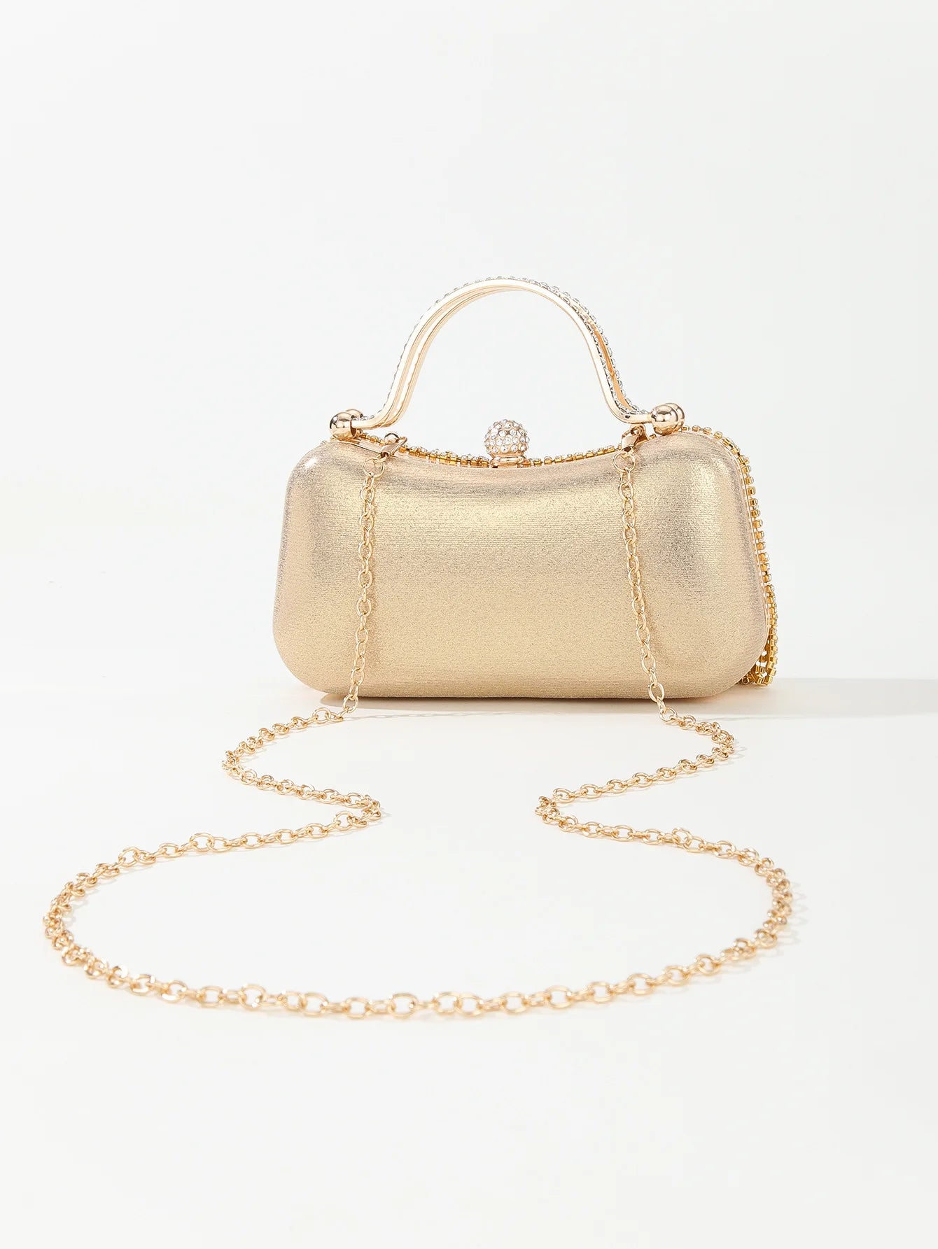 Rhinestone Tassel Handle Evening Bag