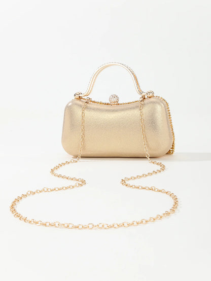 Rhinestone Tassel Handle Evening Bag