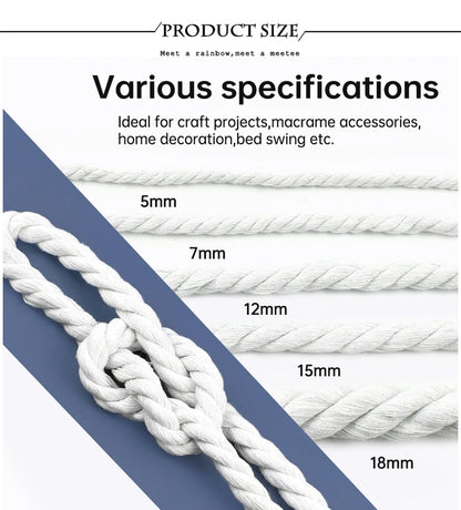 Braided Cotton Macramé Rope Cord