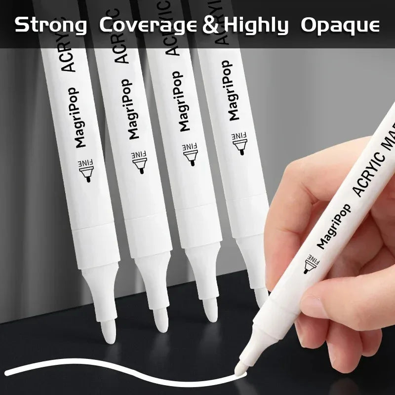 White Acrylic Paint Marker Pen Set