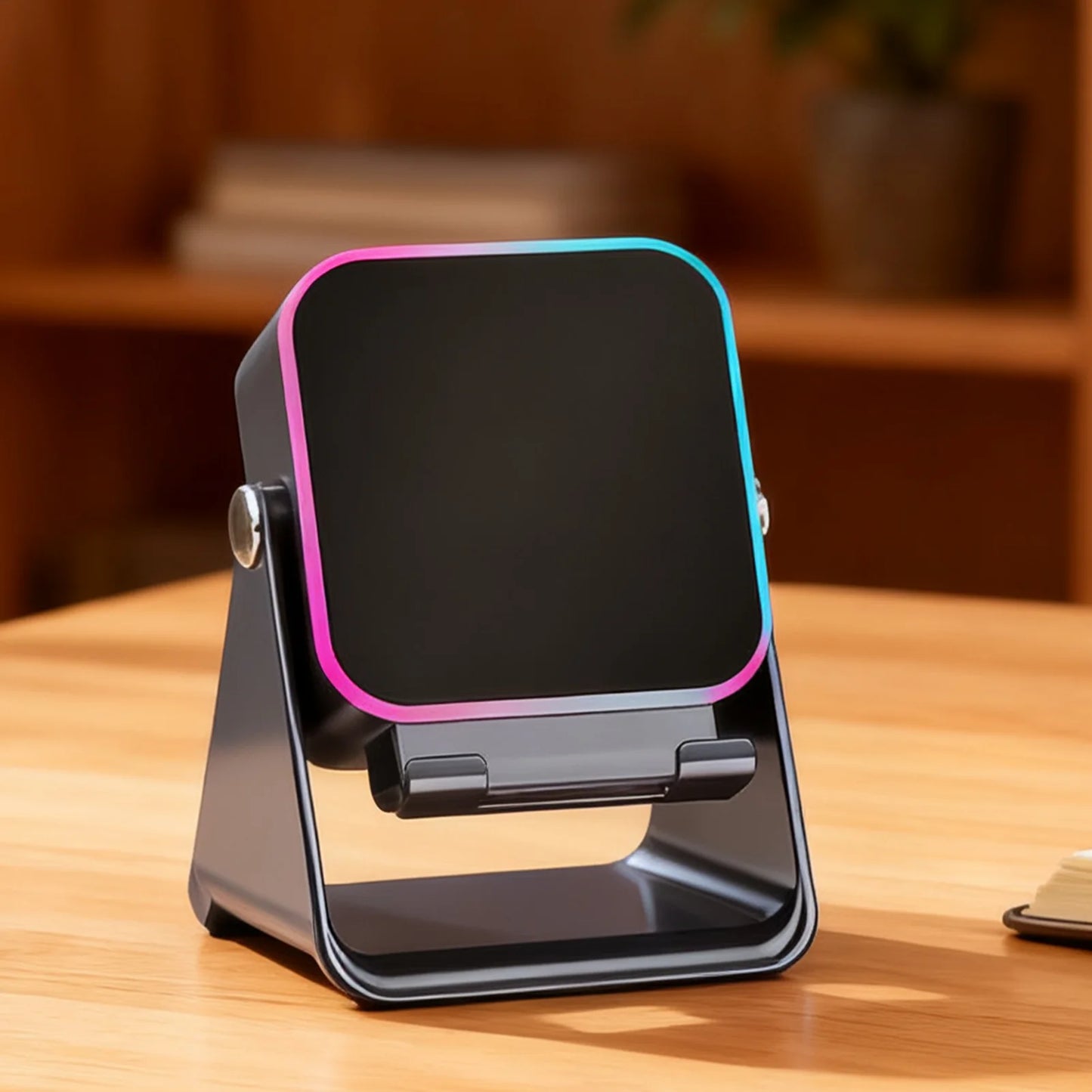 Folding Phone Holder with Wireless Speaker & LED Light