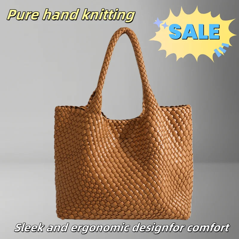 Woven PU Leather Tote Bag with Coin Purse
