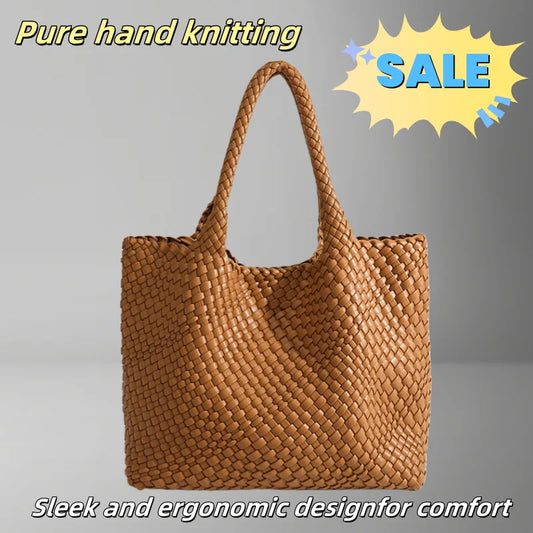 Woven PU Leather Tote Bag with Coin Purse