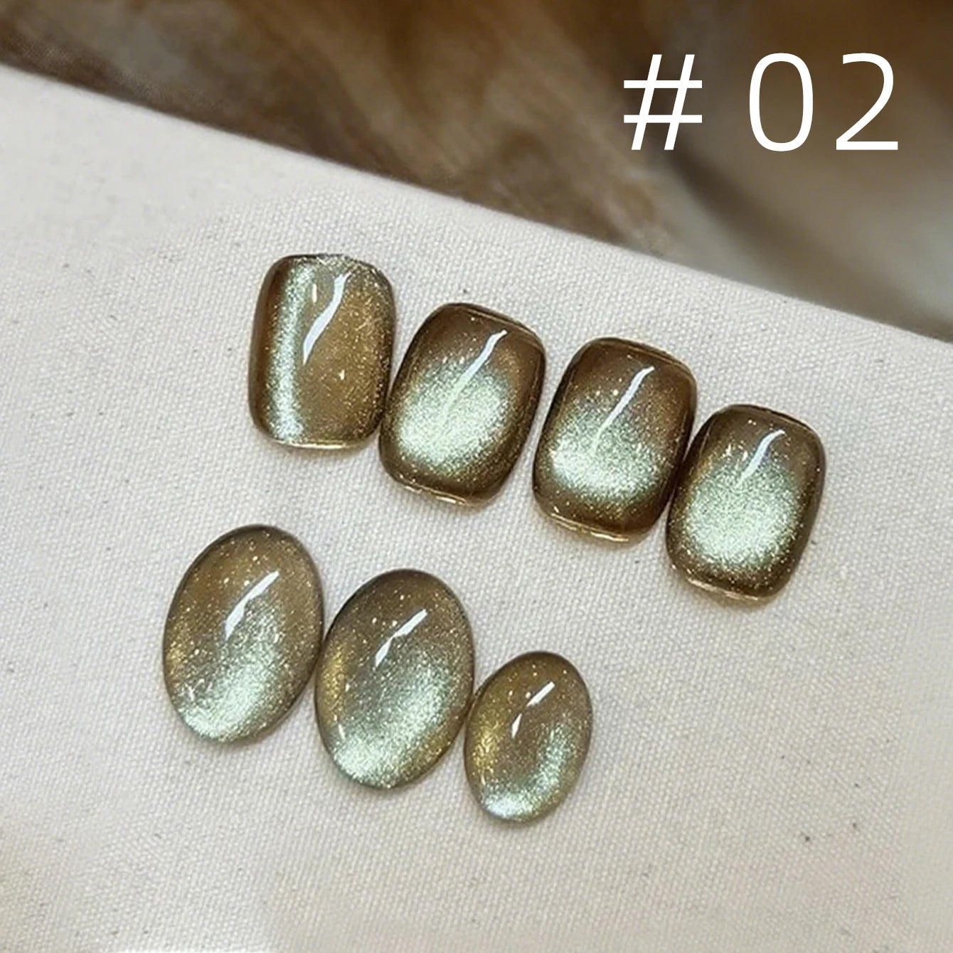 Brown Gold Cat Eye Gel Nail Polish