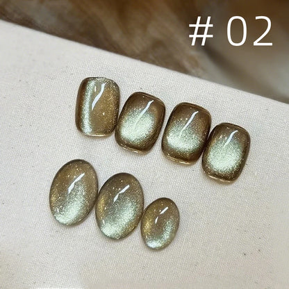 Brown Gold Cat Eye Gel Nail Polish
