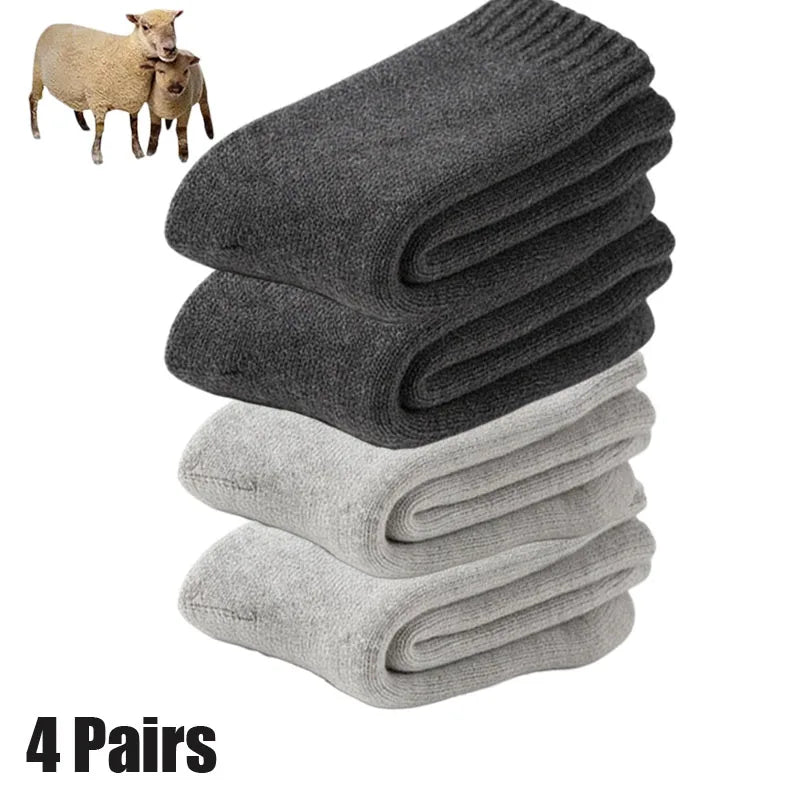 4 Pairs Winter Thermal Wool Socks