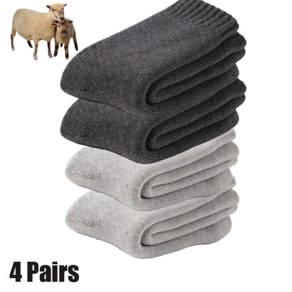 4 Pairs Winter Thermal Wool Socks