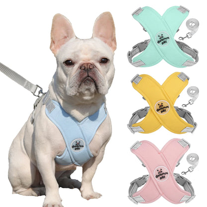 Dog Harness Leash Set – Reflective Breathable Pet Vest Harness