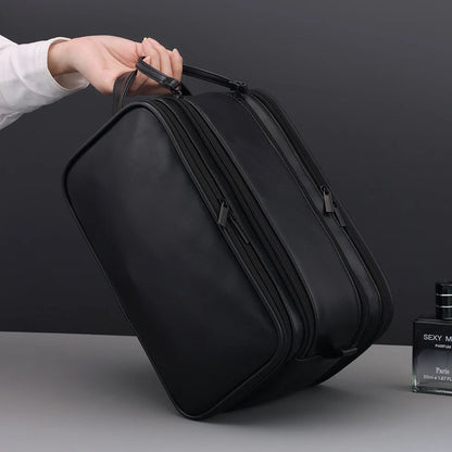 Travel PU Leather Toiletry Organizer Bag