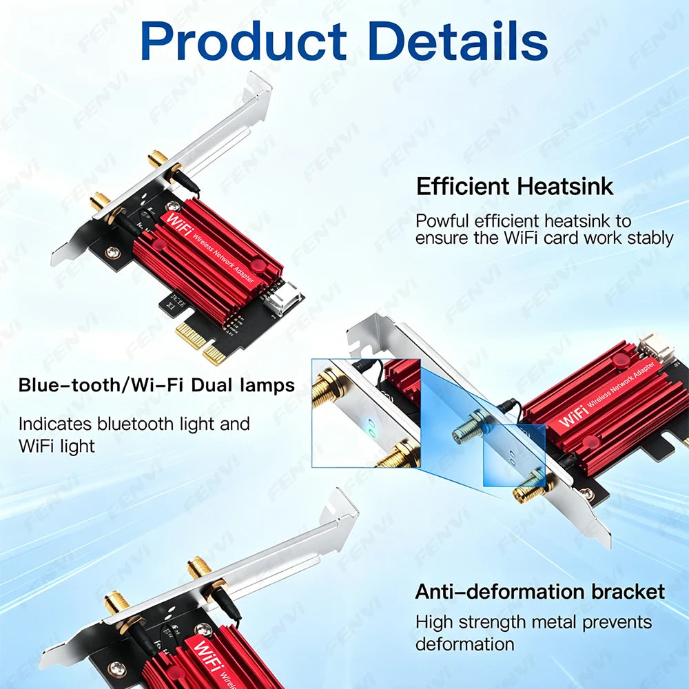 AC1200 PCIe WiFi 5 & Bluetooth 4.0 Dual-Band Network Adapter