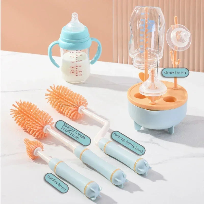 Baby Silicone Bottle Long Handle Cleaning Brush