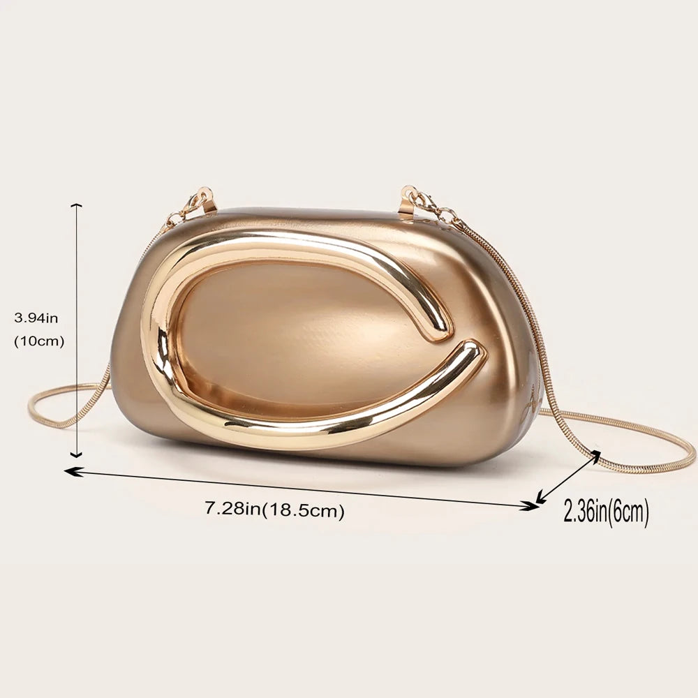 Luxury Metallic Evening Clutch Bag