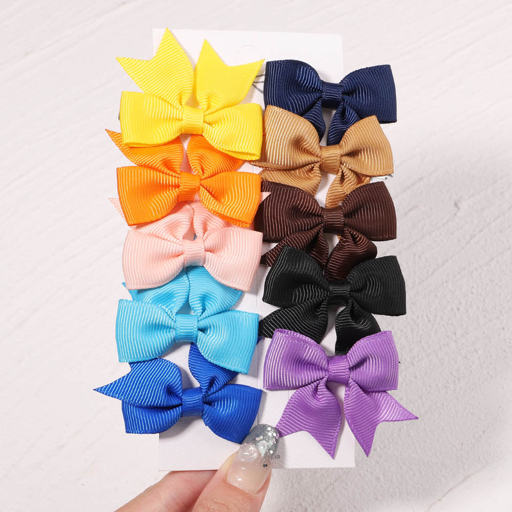 10Pcs/Set  Ribbon Bowknot Hair Clips