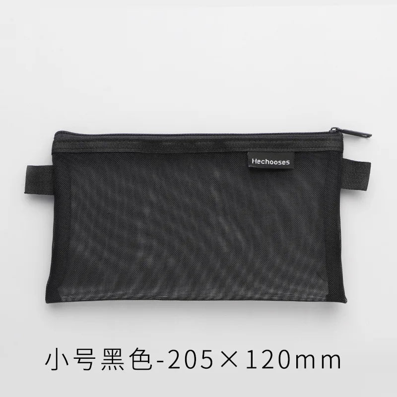 Large Capacity Transparent Mesh Pencil Case