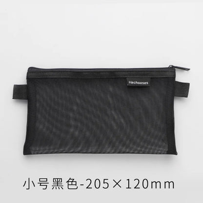 Large Capacity Transparent Mesh Pencil Case